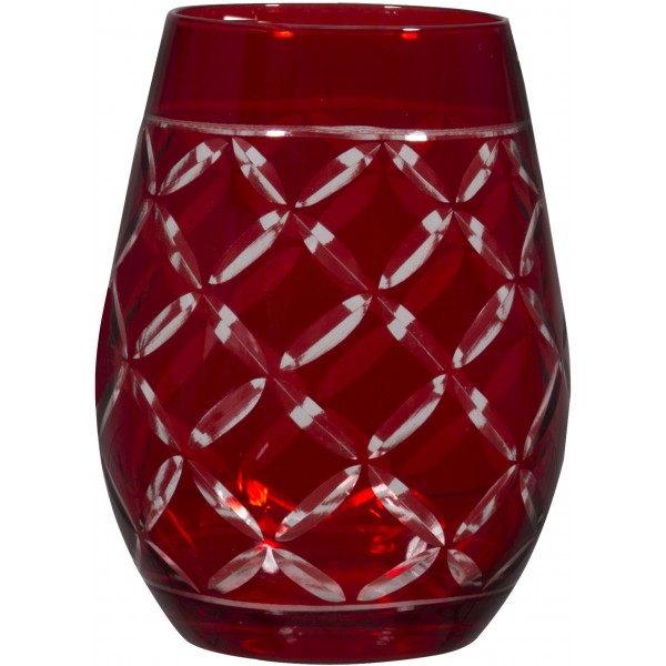 Cellini 12 Oz Red Stemless Wine Glass | Set of 6